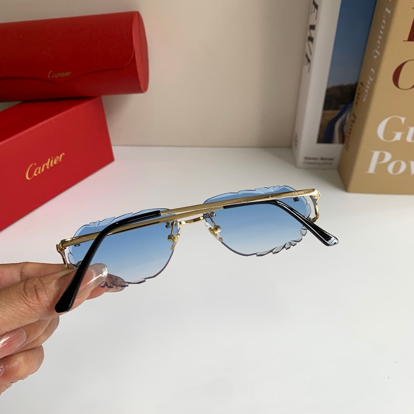 Cartier Fashion Blue Lens Sunglasses for Men & Women - 358564 - detail image 7