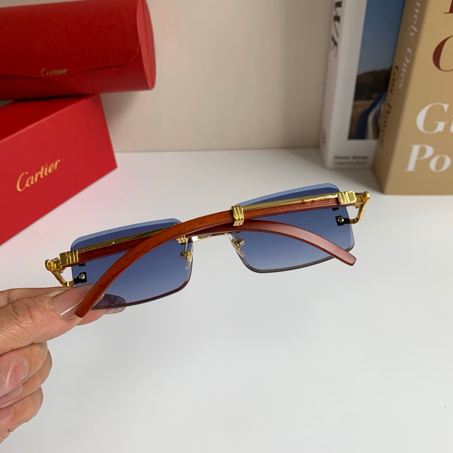 Cartier Fashion Blue Lens Sunglasses for Men & Women - 358501 - detail image 7