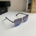 Prada Metal Fashion Silver Lens Sunglasses for Men & Women - 449366