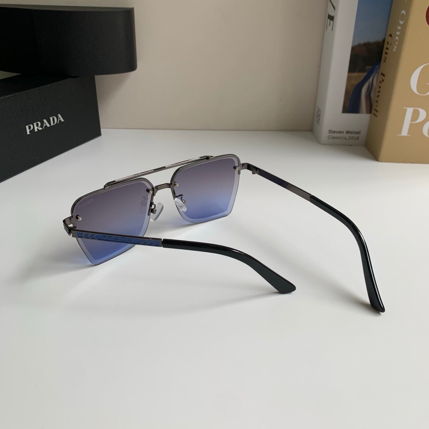 Prada Metal Fashion Silver Lens Sunglasses for Men & Women - 449366 - detail image 8