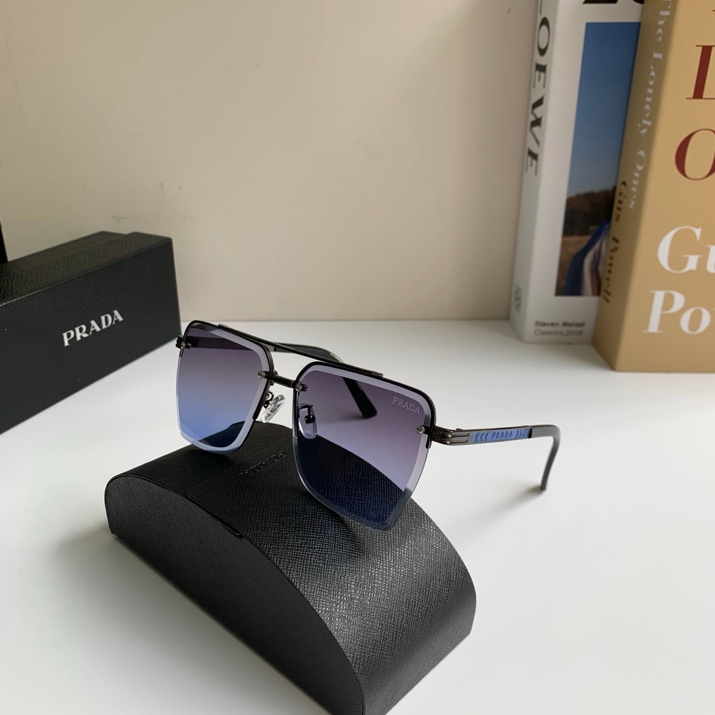 Prada Metal Fashion Silver Lens Sunglasses for Men & Women - 372143 - detail image 5