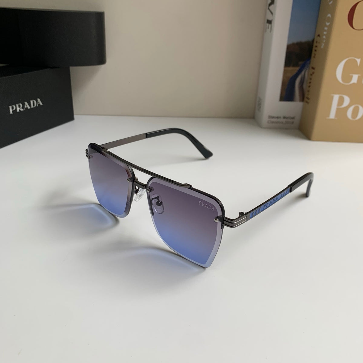 Prada Metal Fashion Silver Lens Sunglasses for Men & Women - 449366 - detail image 2