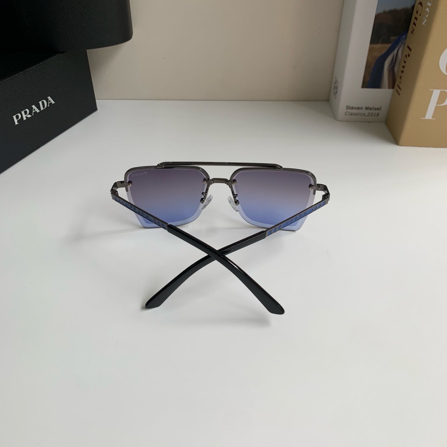 Prada Metal Fashion Silver Lens Sunglasses for Men & Women - 449366 - detail image 7