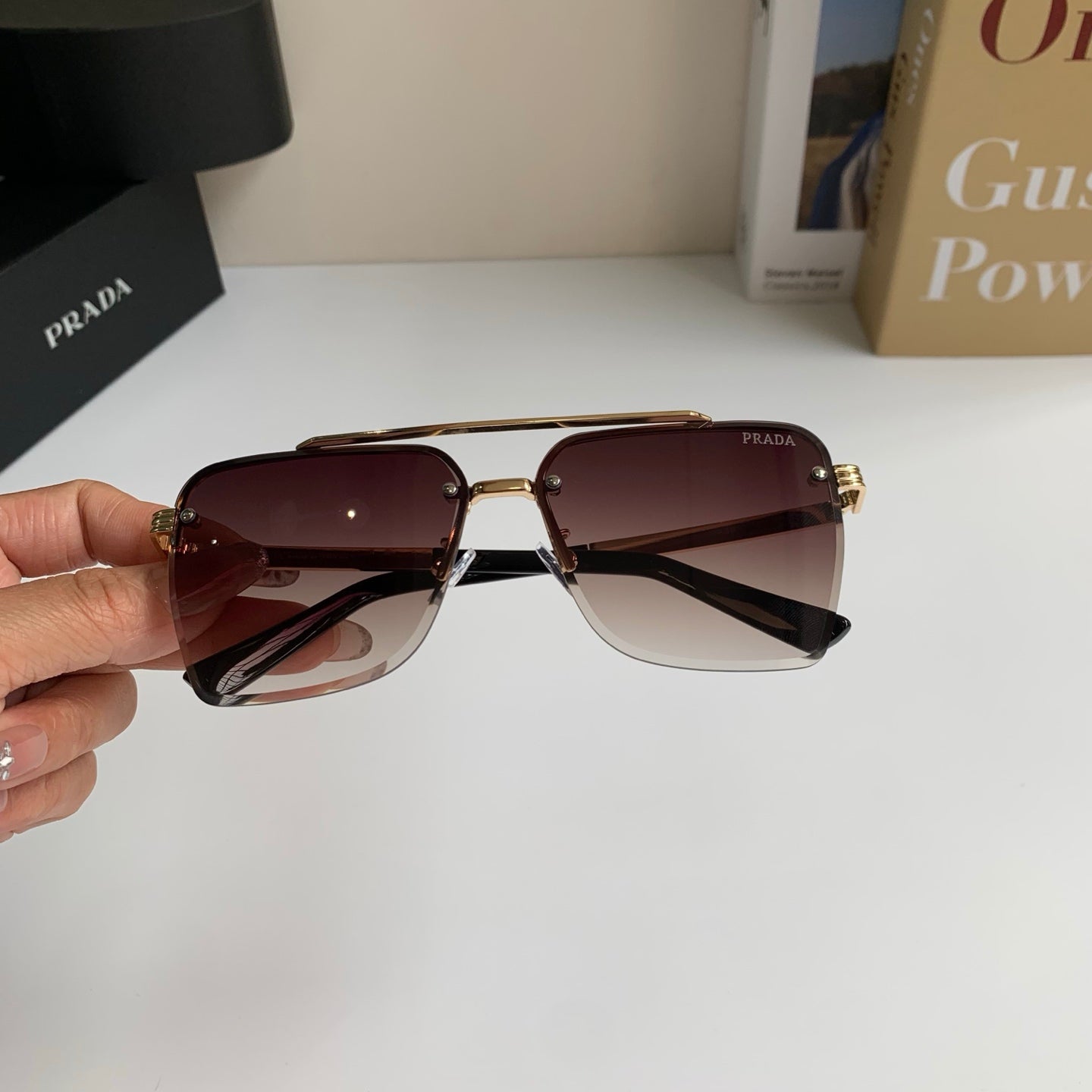 Prada Metal Fashion Silver Lens Sunglasses for Men & Women - 449367 - detail image 3