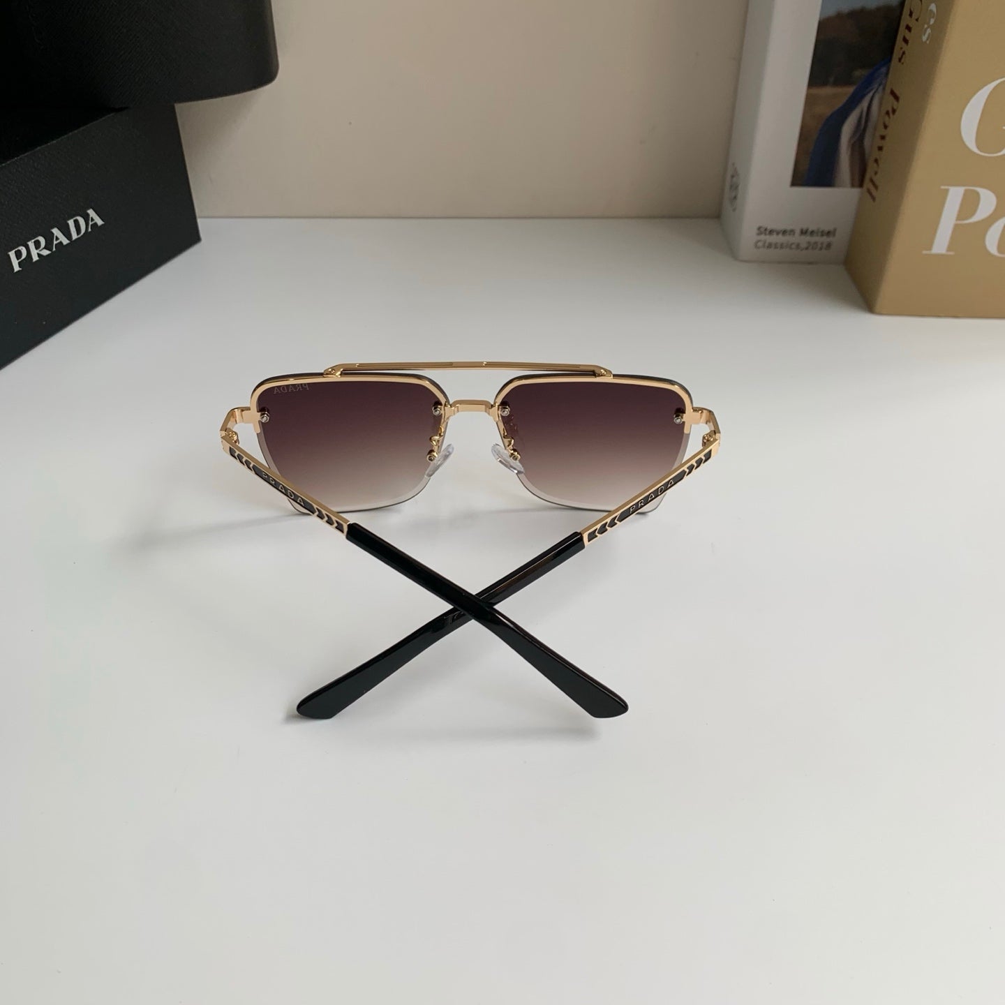 Prada Metal Fashion Silver Lens Sunglasses for Men & Women - 449367 - detail image 8
