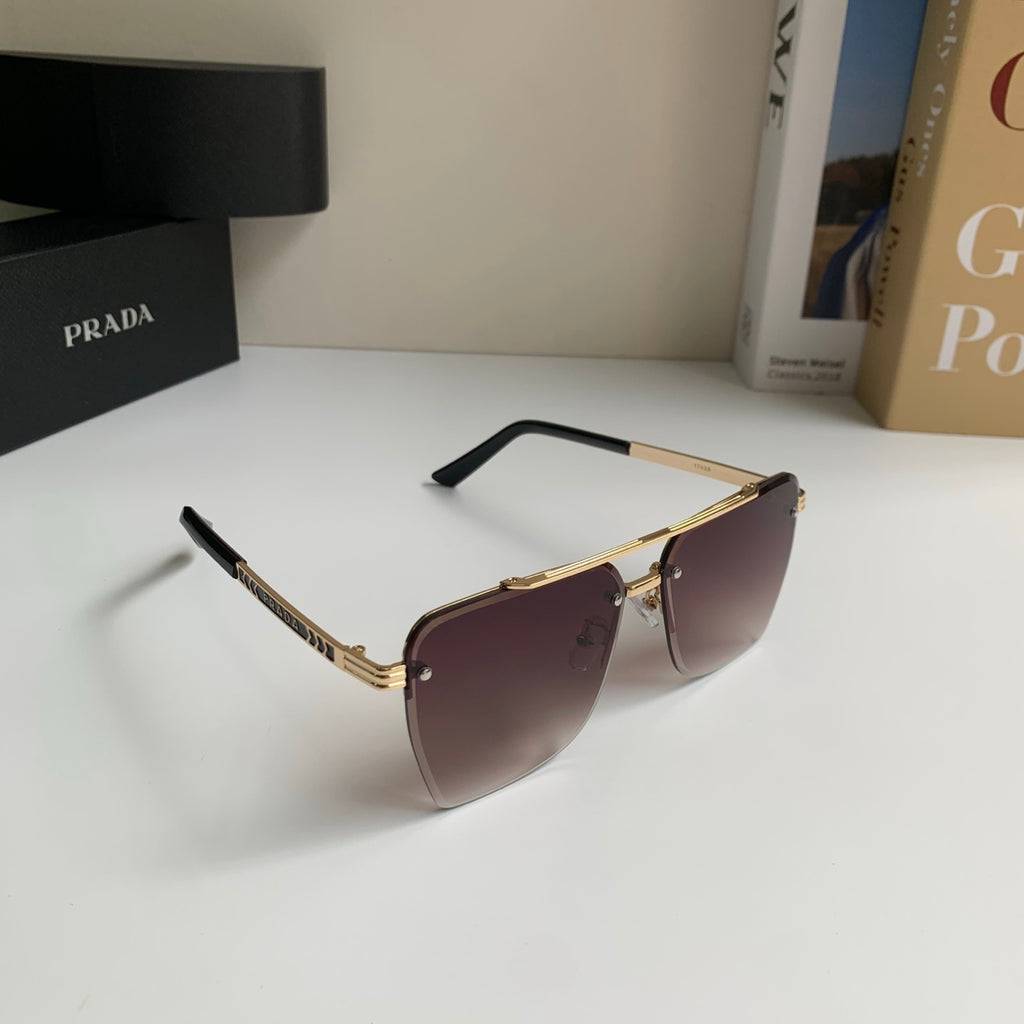 Prada Metal Fashion Silver Lens Sunglasses for Men & Women - 449367