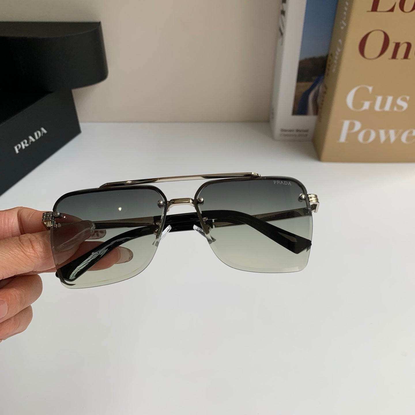 Prada Metal Fashion Silver Lens Sunglasses for Men & Women - 372145 - detail image 4