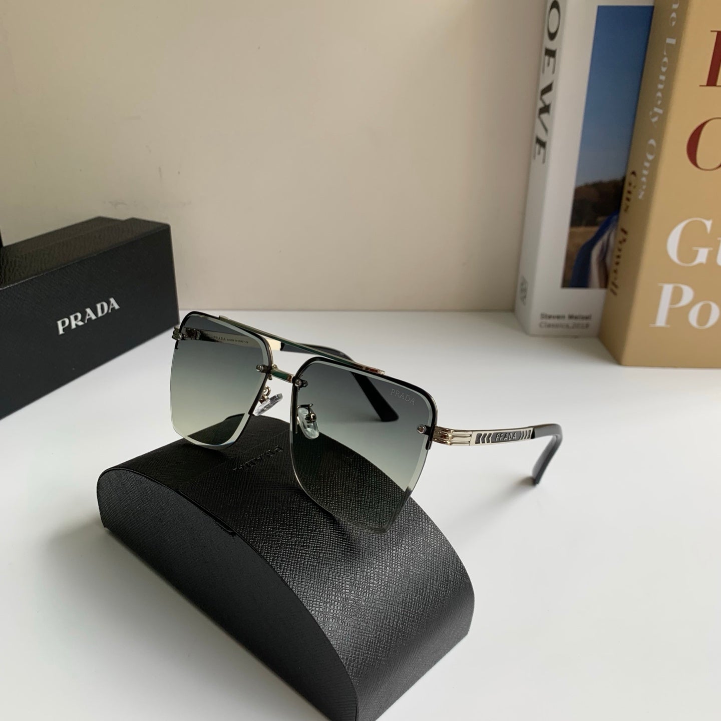 Prada Metal Fashion Silver Lens Sunglasses for Men & Women - 449368 - detail image 5