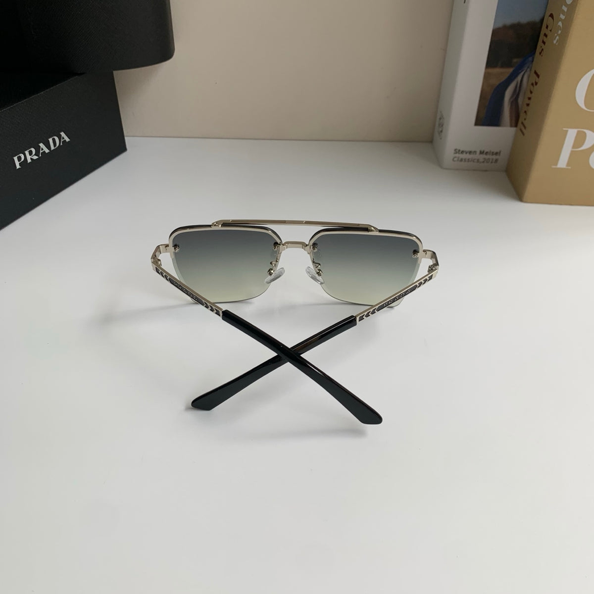 Prada Metal Fashion Silver Lens Sunglasses for Men & Women - 449368 - detail image 6
