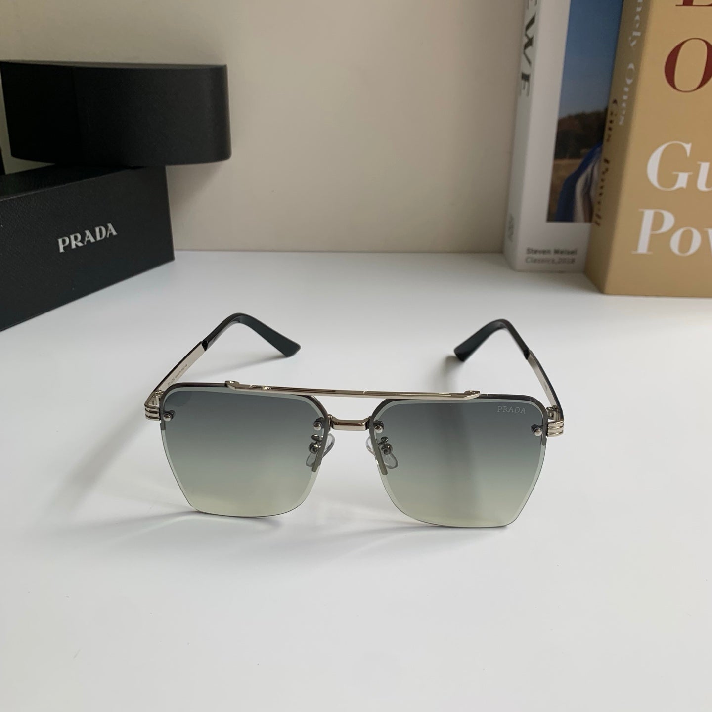 Prada Metal Fashion Silver Lens Sunglasses for Men & Women - 372145 - detail image 3