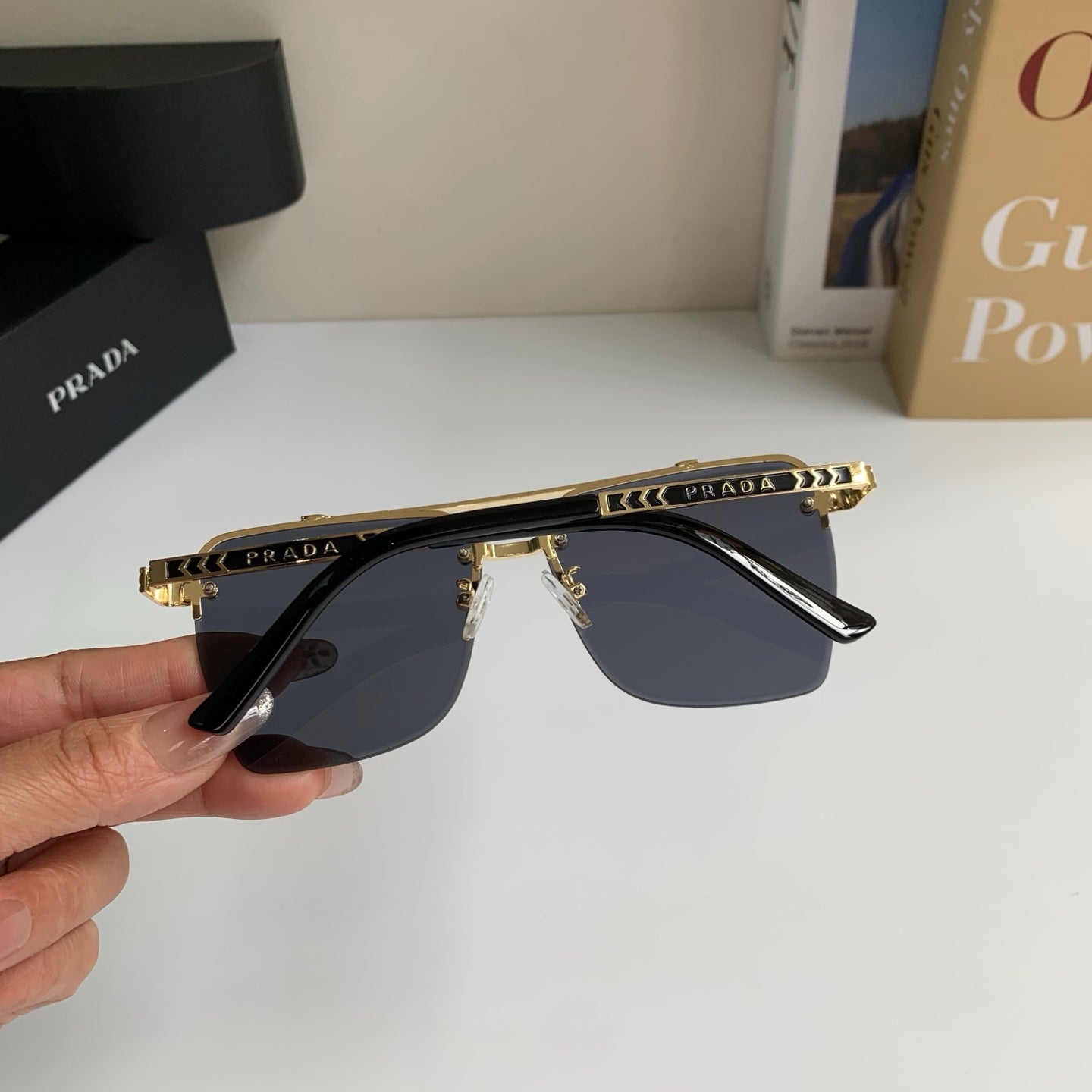 Prada Metal Fashion Silver Lens Sunglasses for Men & Women - 449369 - detail image 7
