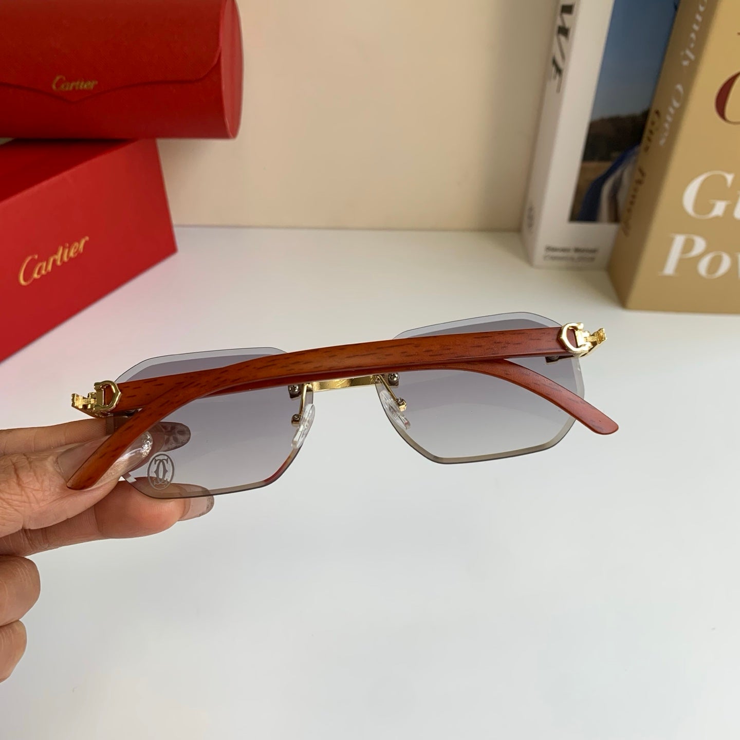 Cartier Square Silver Lens Sunglasses for Men & Women - 372301 - detail image 7