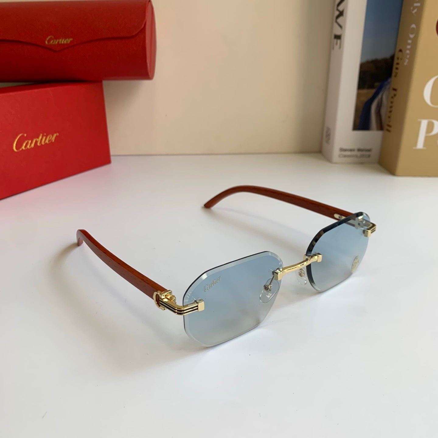 Cartier Square Silver Lens Sunglasses for Men & Women - 372302