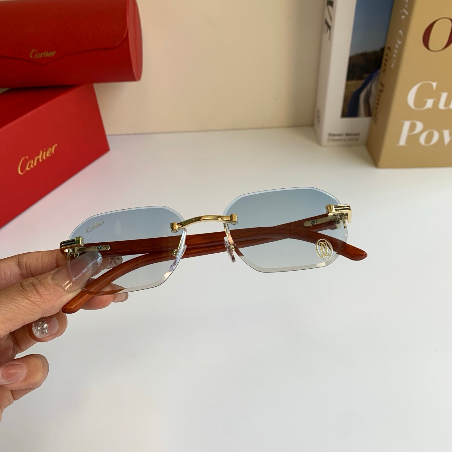 Cartier Square Silver Lens Sunglasses for Men & Women - 372302 - detail image 3