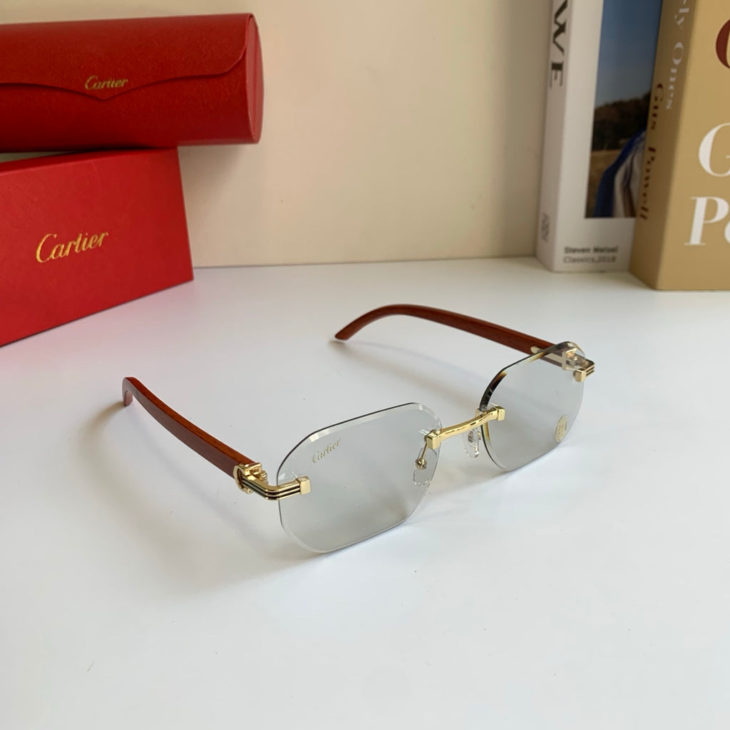 Cartier Square Silver Lens Sunglasses for Men & Women - 372303
