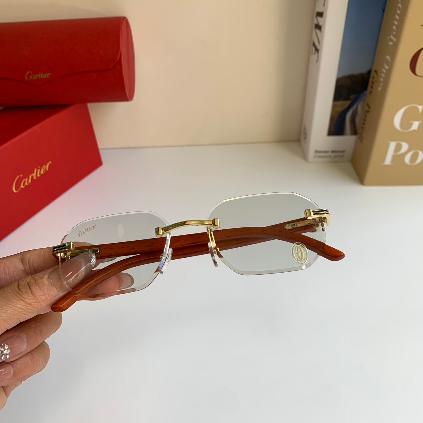 Cartier Square Silver Lens Sunglasses for Men & Women - 372303 - detail image 3