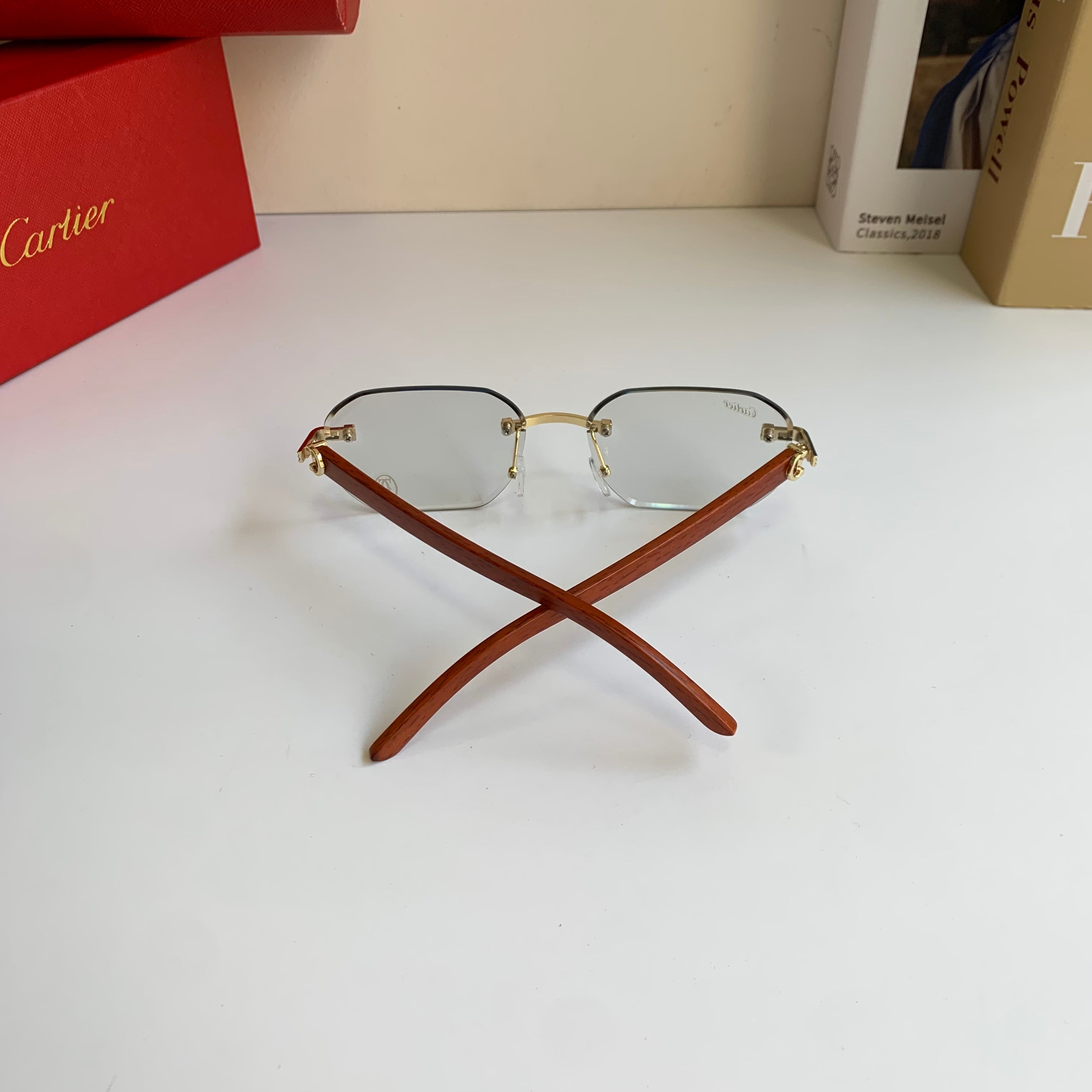 Cartier Square Silver Lens Sunglasses for Men & Women - 372303 - detail image 8