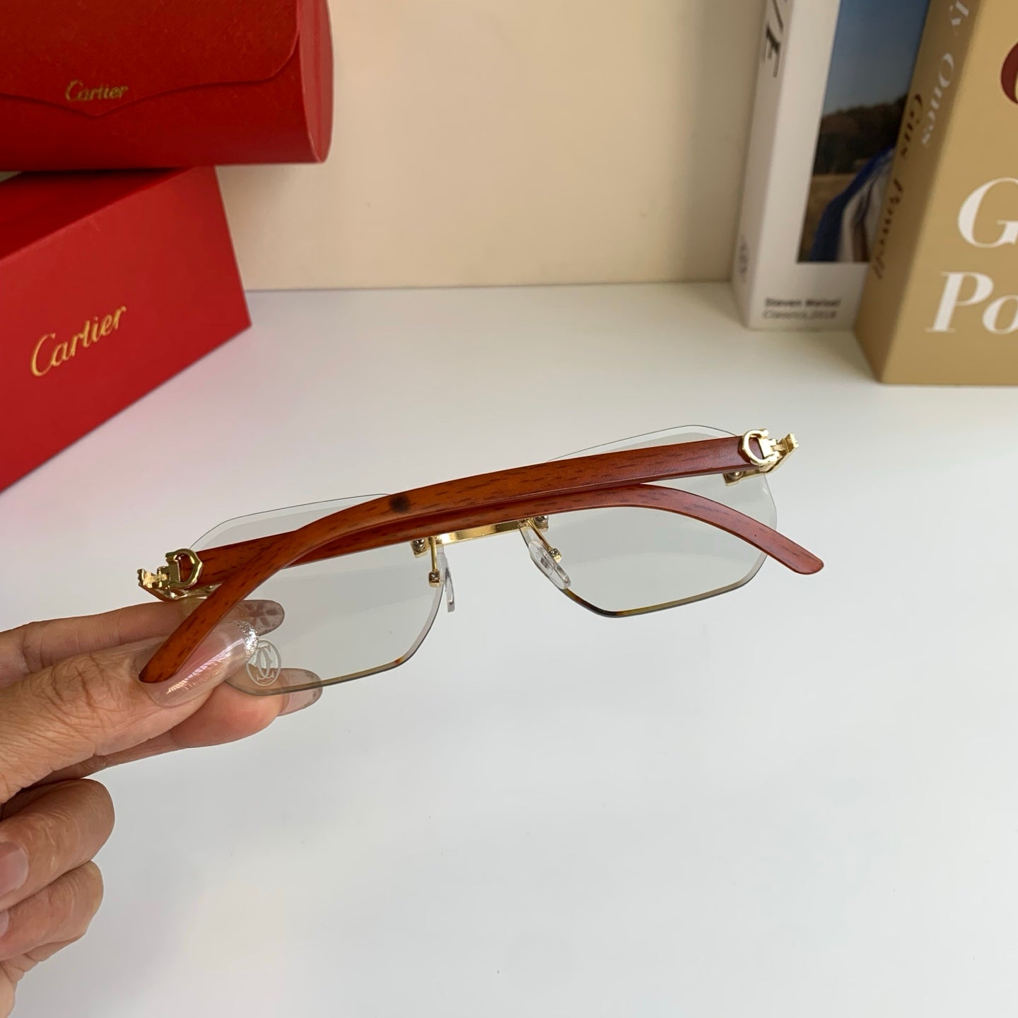 Cartier Square Silver Lens Sunglasses for Men & Women - 372303 - detail image 6