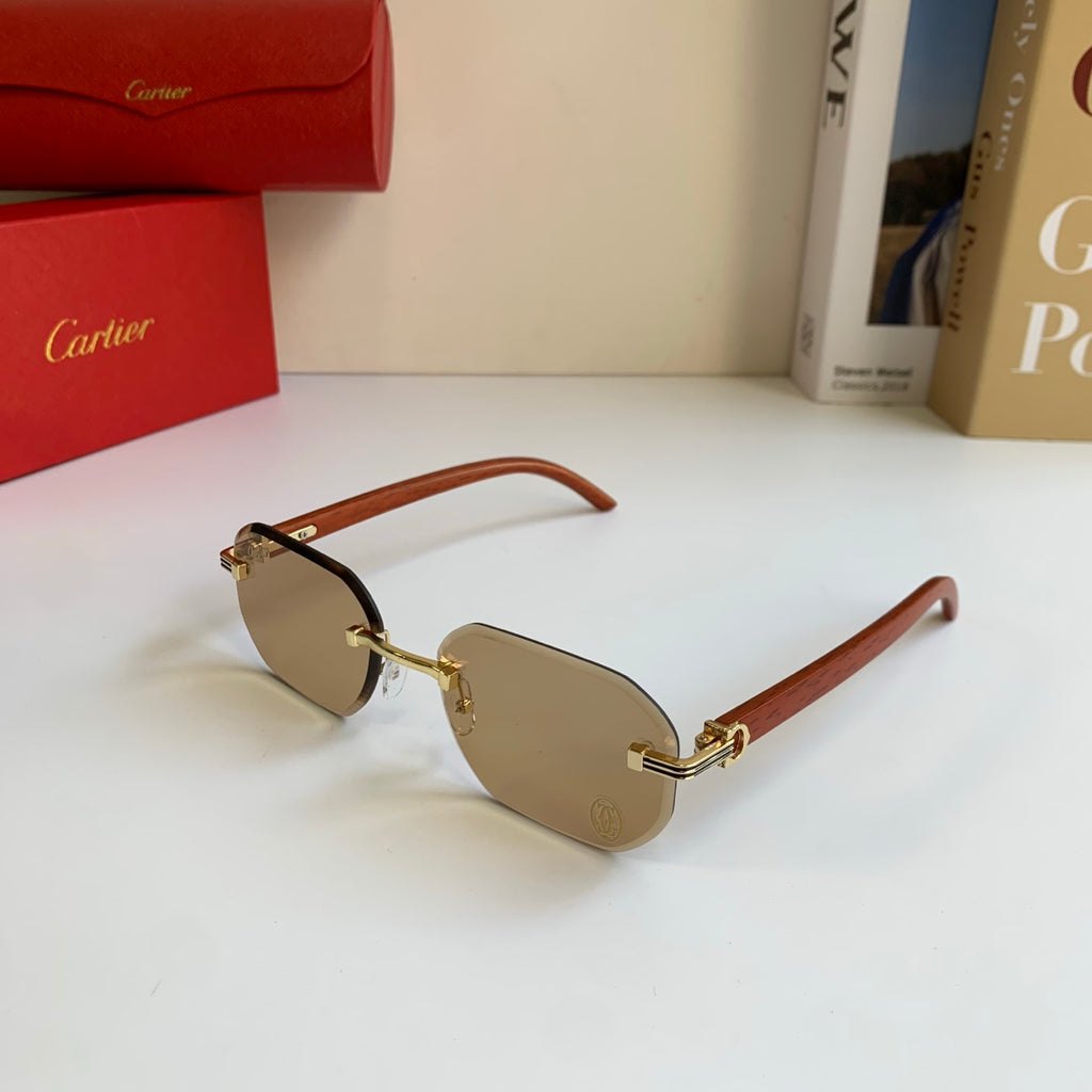 Cartier Square Brown Lens Sunglasses for Men & Women - 372165 - detail image 2
