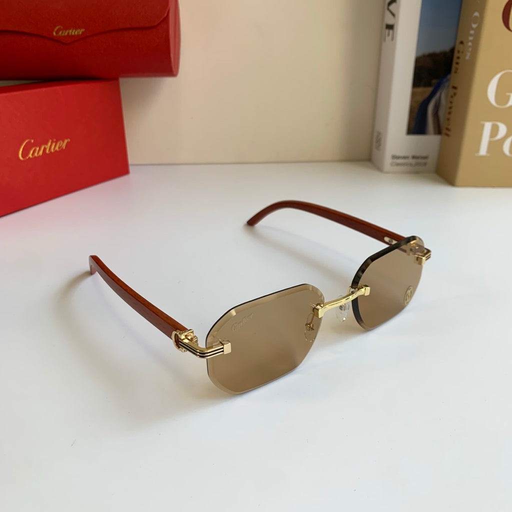 Cartier Square Brown Lens Sunglasses for Men & Women - 372165