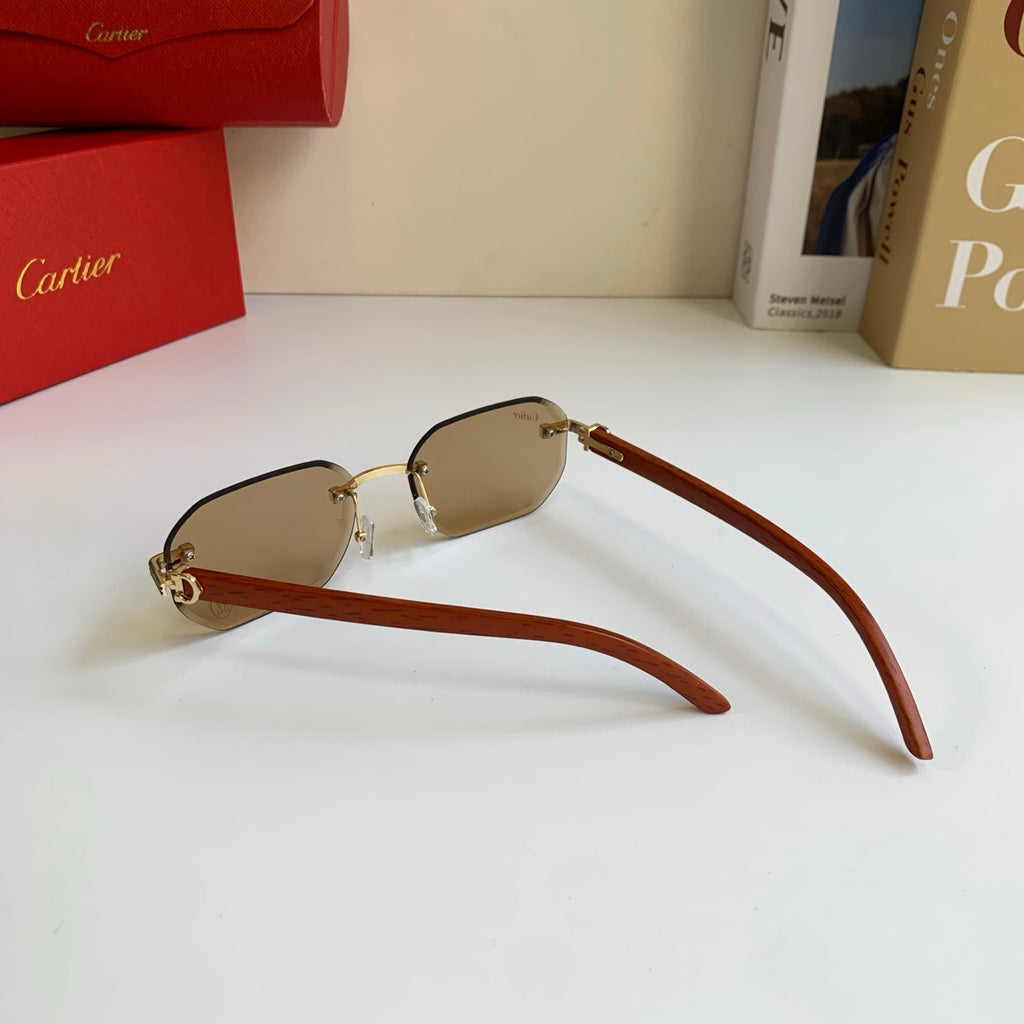 Cartier Square Brown Lens Sunglasses for Men & Women - 372165 - detail image 6