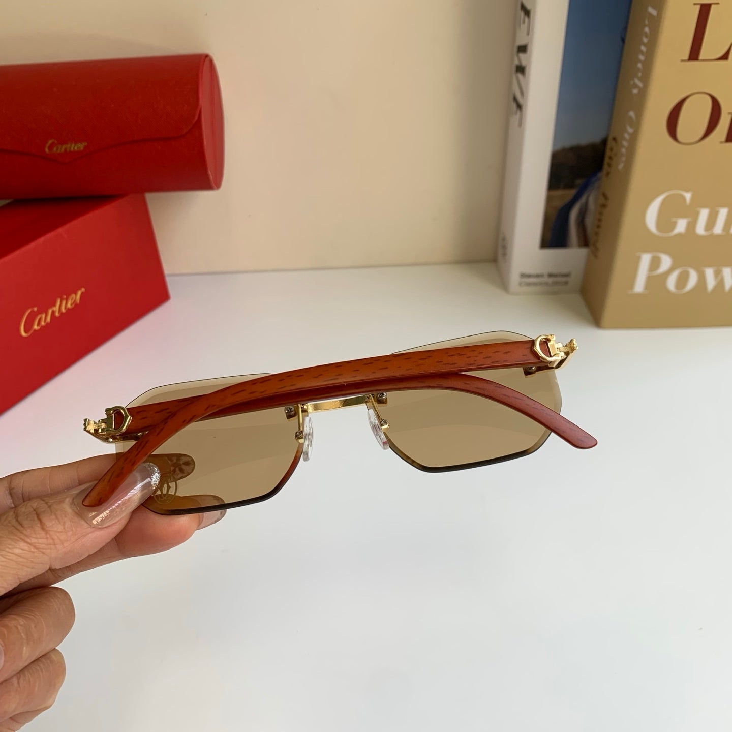Cartier Square Brown Lens Sunglasses for Men & Women - 372165 - detail image 8