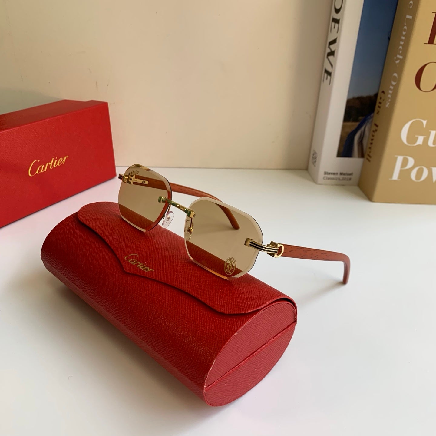 Cartier Square Brown Lens Sunglasses for Men & Women - 372165 - detail image 4