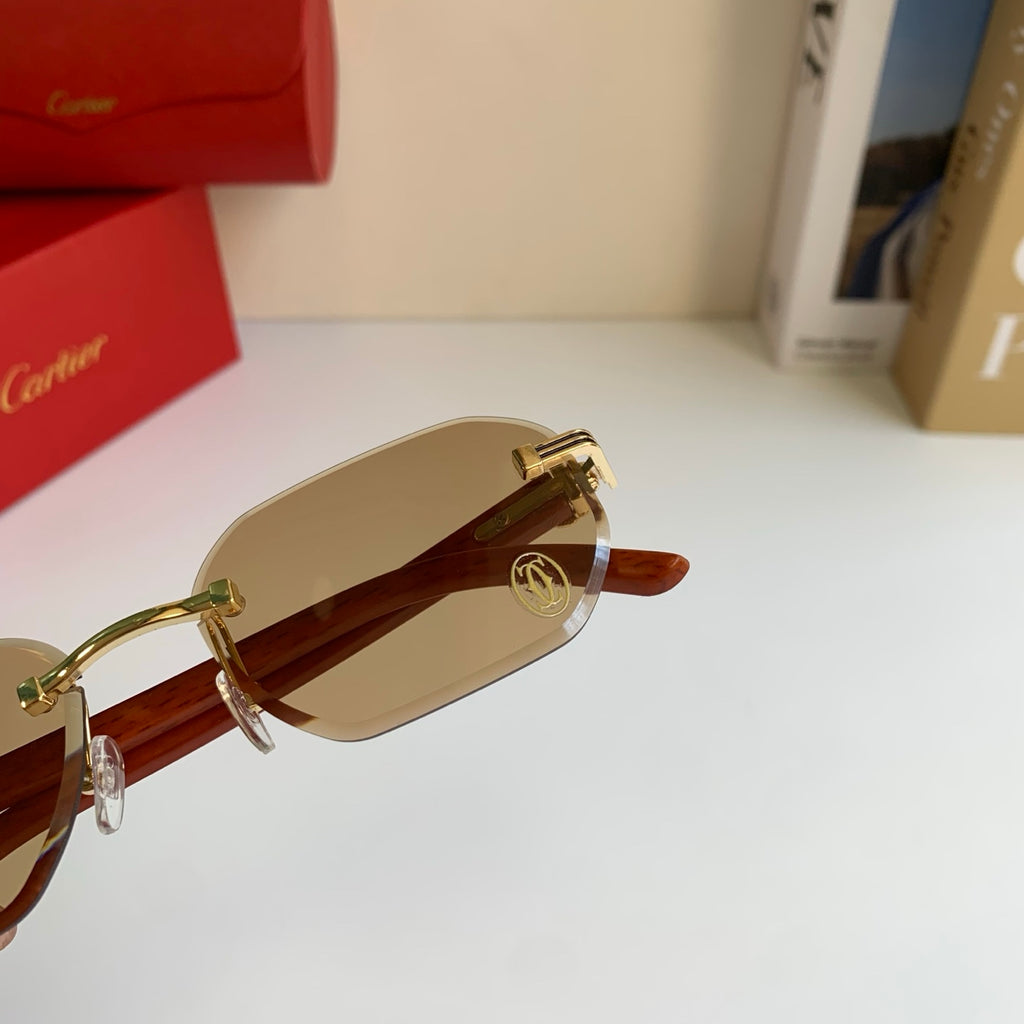 Cartier Square Brown Lens Sunglasses for Men & Women - 372165 - detail image 7