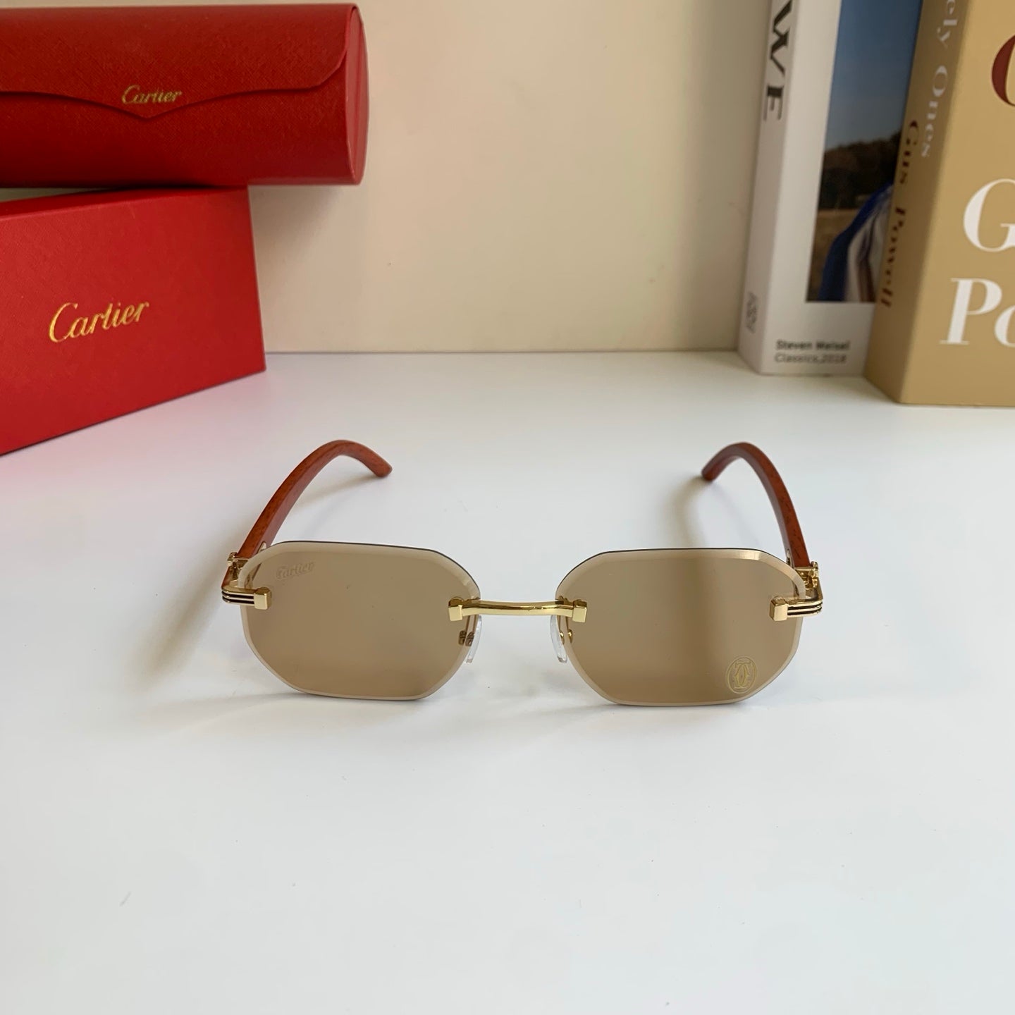 Cartier Square Brown Lens Sunglasses for Men & Women - 372165 - detail image 5