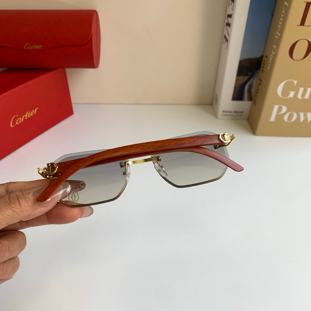 Cartier Square Silver Lens Sunglasses for Men & Women - 372166 - detail image 7