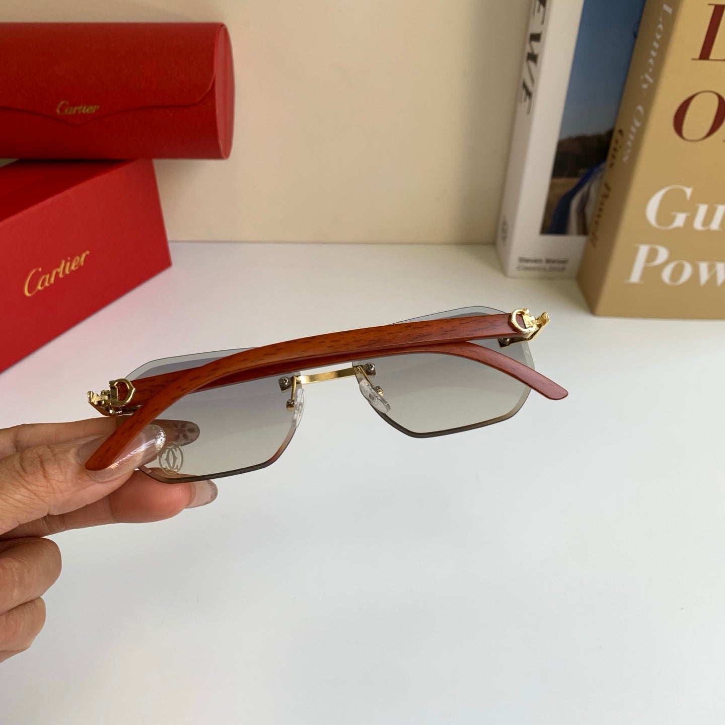 Cartier Square Silver Lens Sunglasses for Men & Women - 372166 - detail image 7