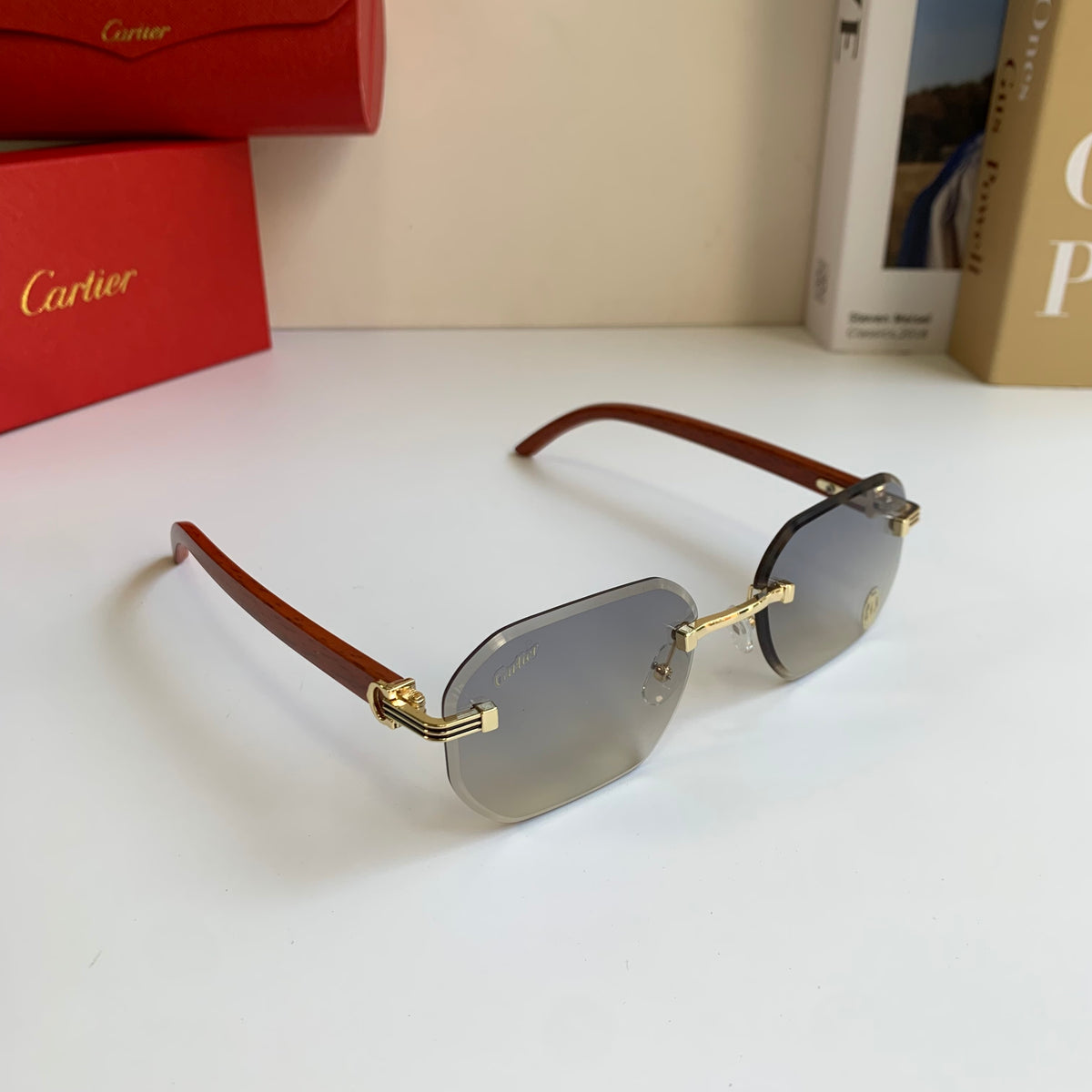 Cartier Square Silver Lens Sunglasses for Men & Women - 372166