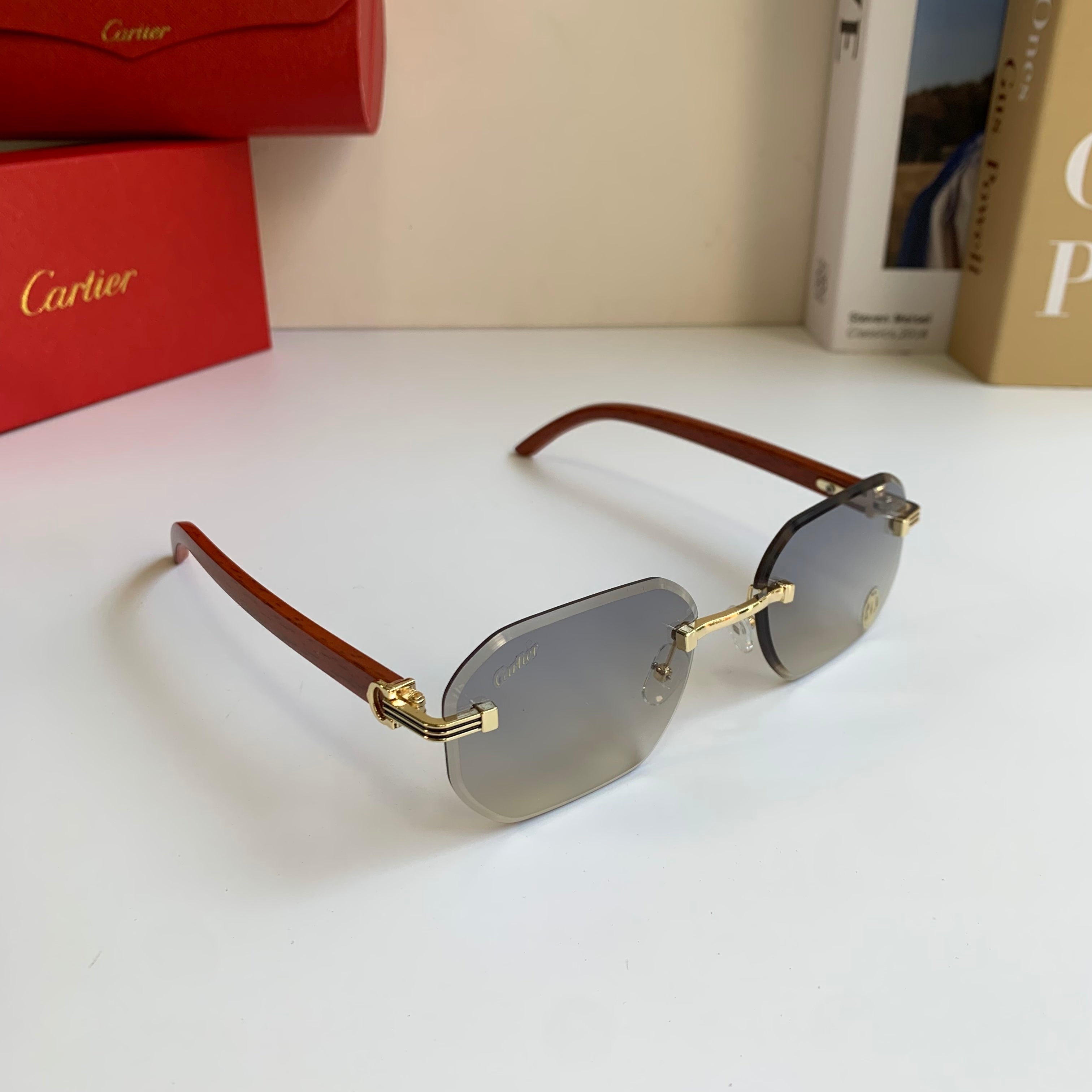 Cartier Square Silver Lens Sunglasses for Men & Women - 372166