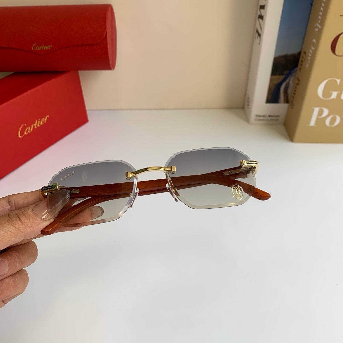 Cartier Square Silver Lens Sunglasses for Men & Women - 372166 - detail image 3