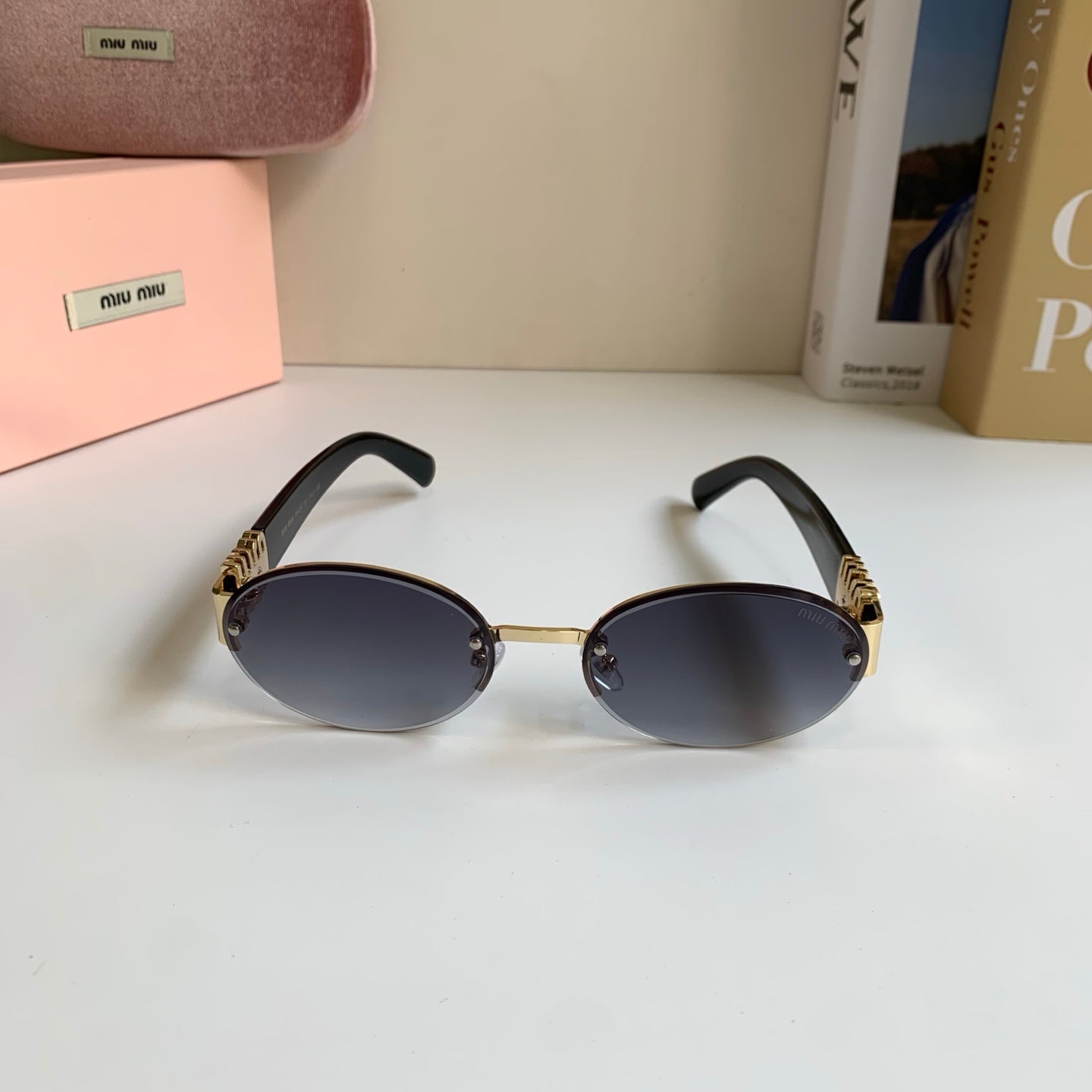 Miu Miu Round Silver Lens Sunglasses for Men & Women - 466171 - detail image 3