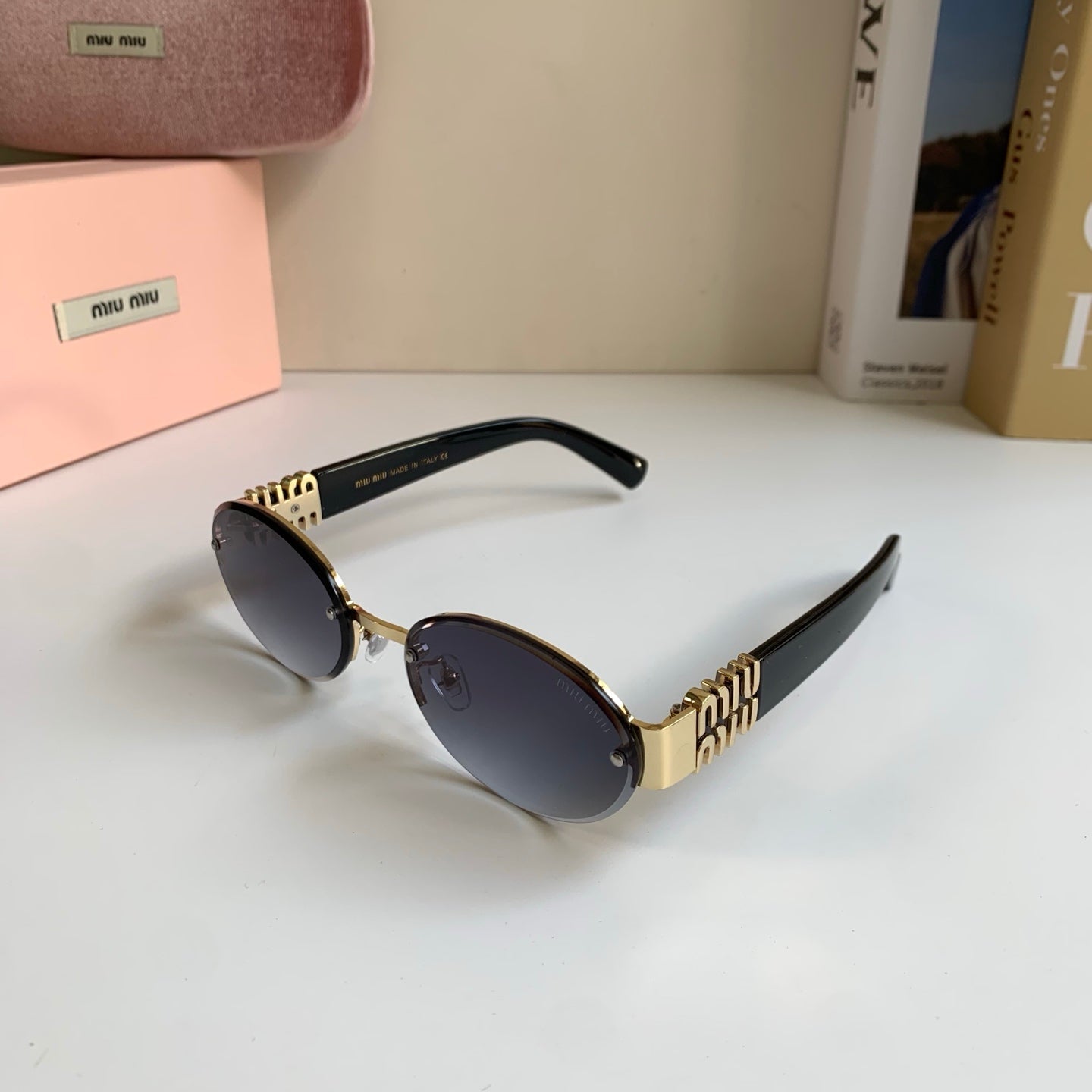 Miu Miu Round Silver Lens Sunglasses for Men & Women - 466171 - detail image 2