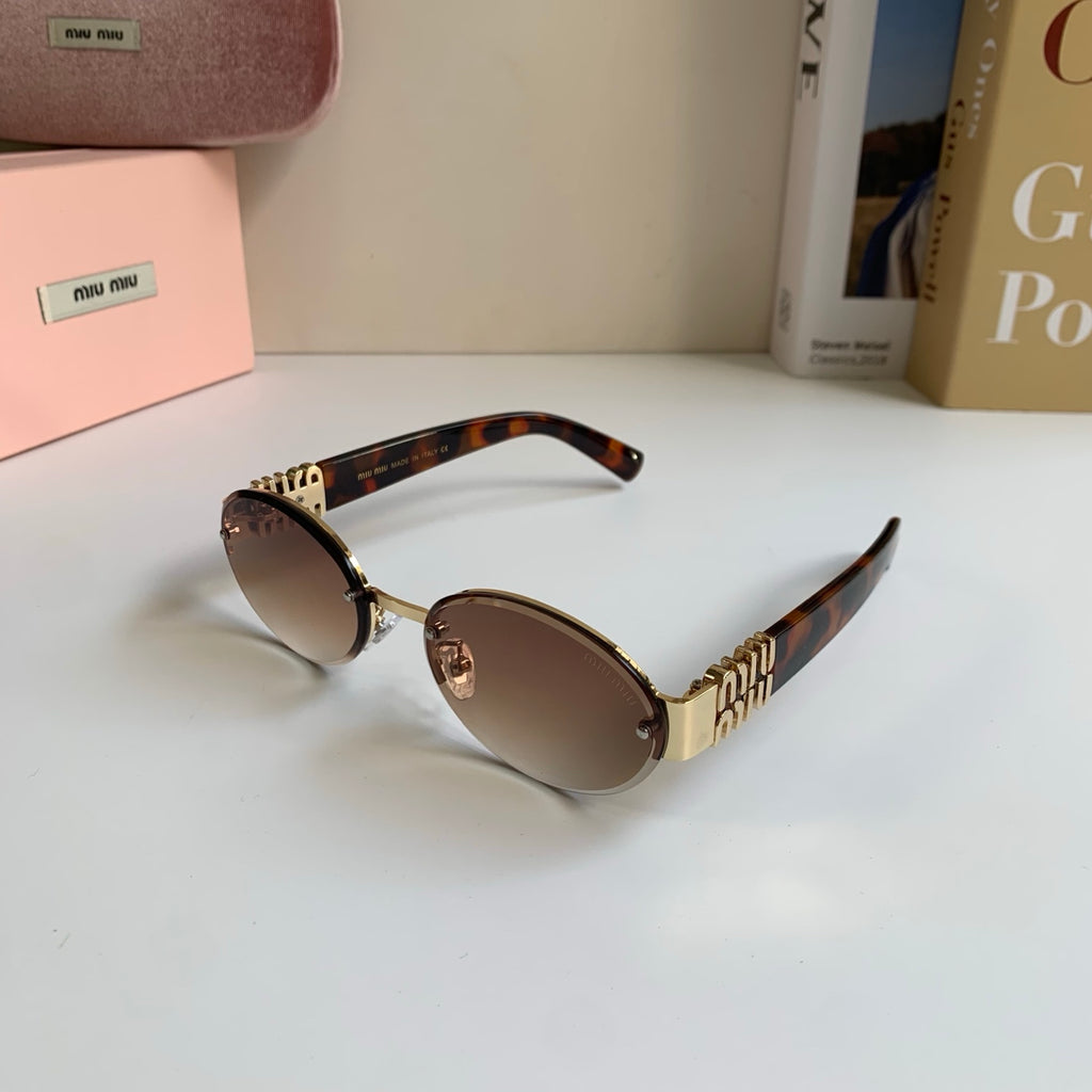 Miu Miu Round Brown Lens Sunglasses for Men & Women - 372425 - detail image 2