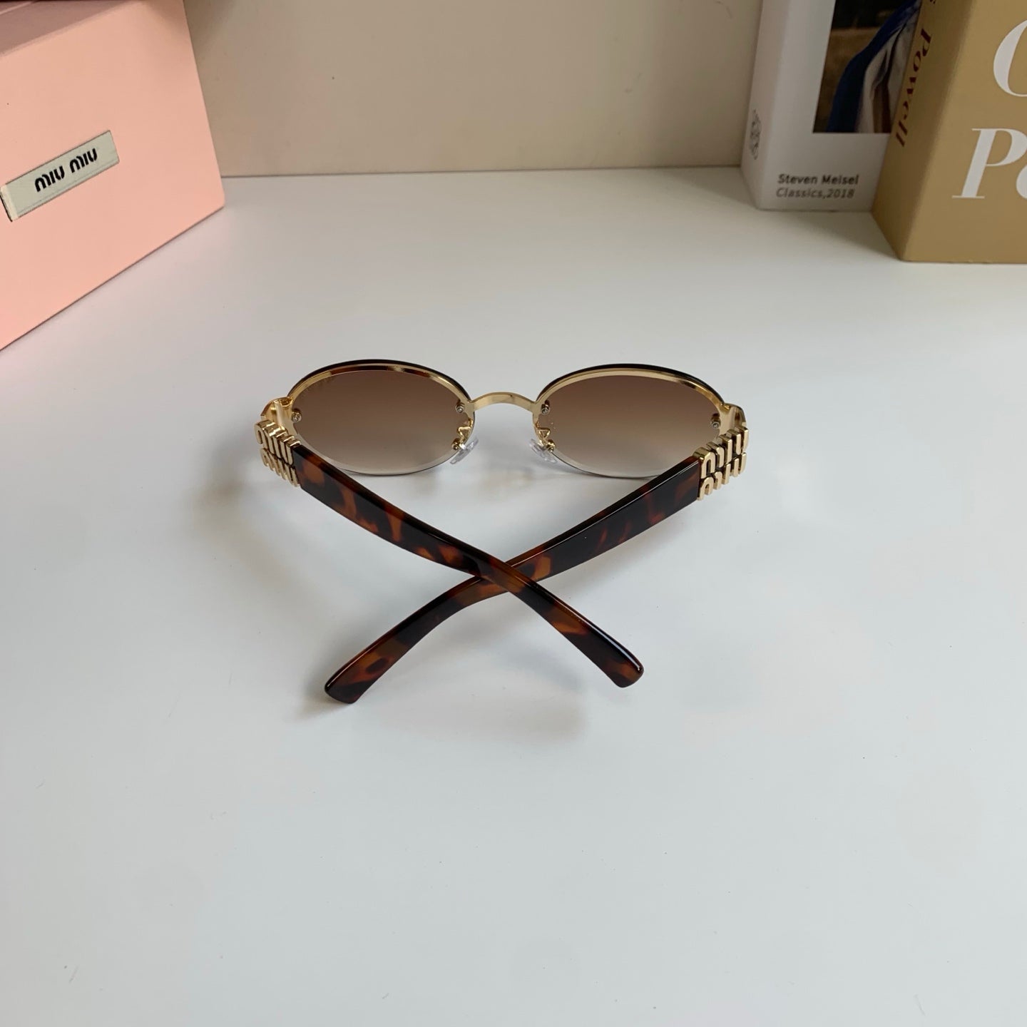 Miu Miu Round Brown Lens Sunglasses for Men & Women - 372425 - detail image 7