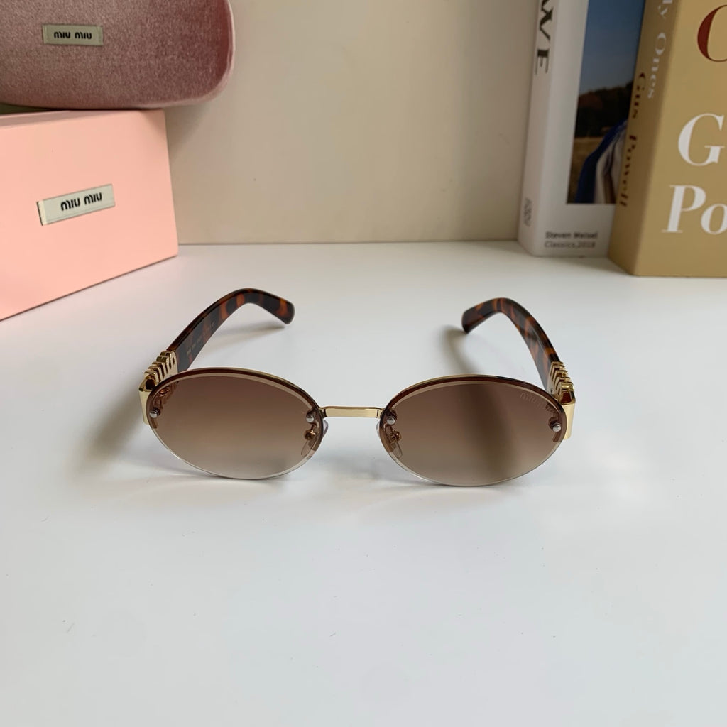 Miu Miu Round Brown Lens Sunglasses for Men & Women - 372425 - detail image 3