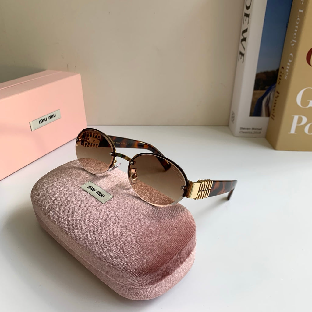 Miu Miu Round Brown Lens Sunglasses for Men & Women - 372425 - detail image 5