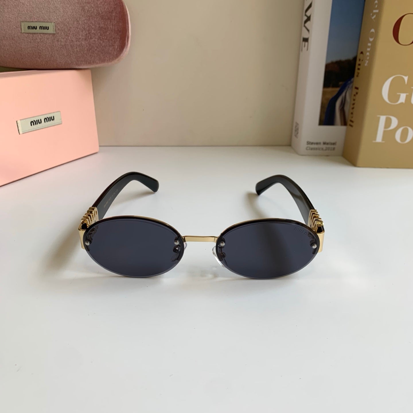Miu Miu Round Silver Lens Sunglasses for Men & Women - 372426 - detail image 5