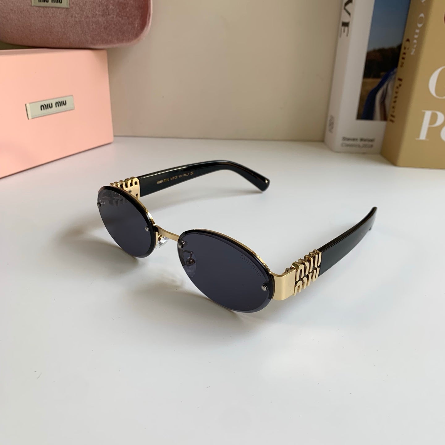 Miu Miu Round Silver Lens Sunglasses for Men & Women - 372426 - detail image 2