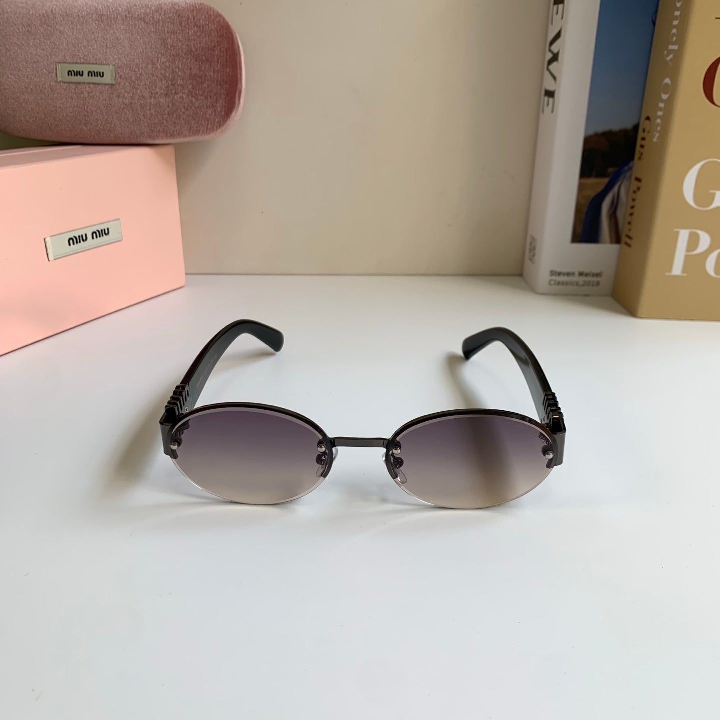 Miu Miu Round Silver Lens Sunglasses for Men & Women - 372427 - detail image 3