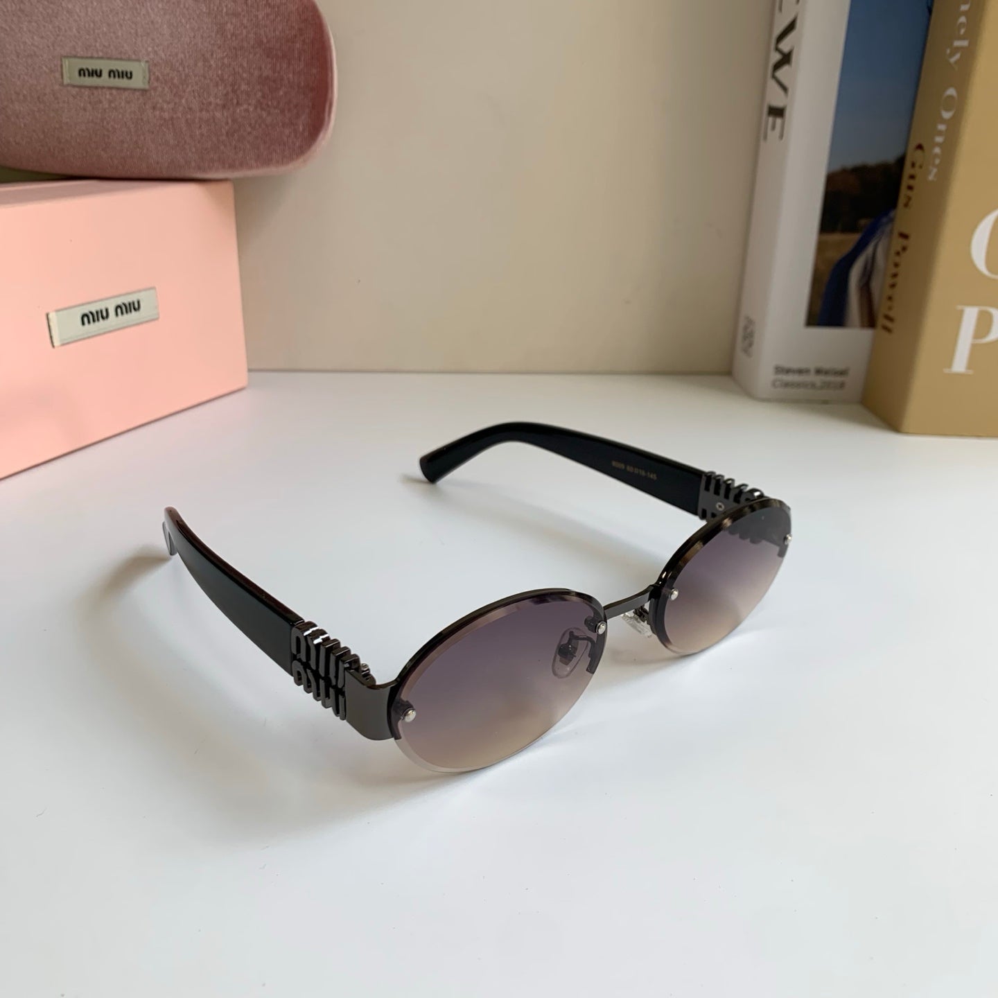 Miu Miu Round Silver Lens Sunglasses for Men & Women - 372427