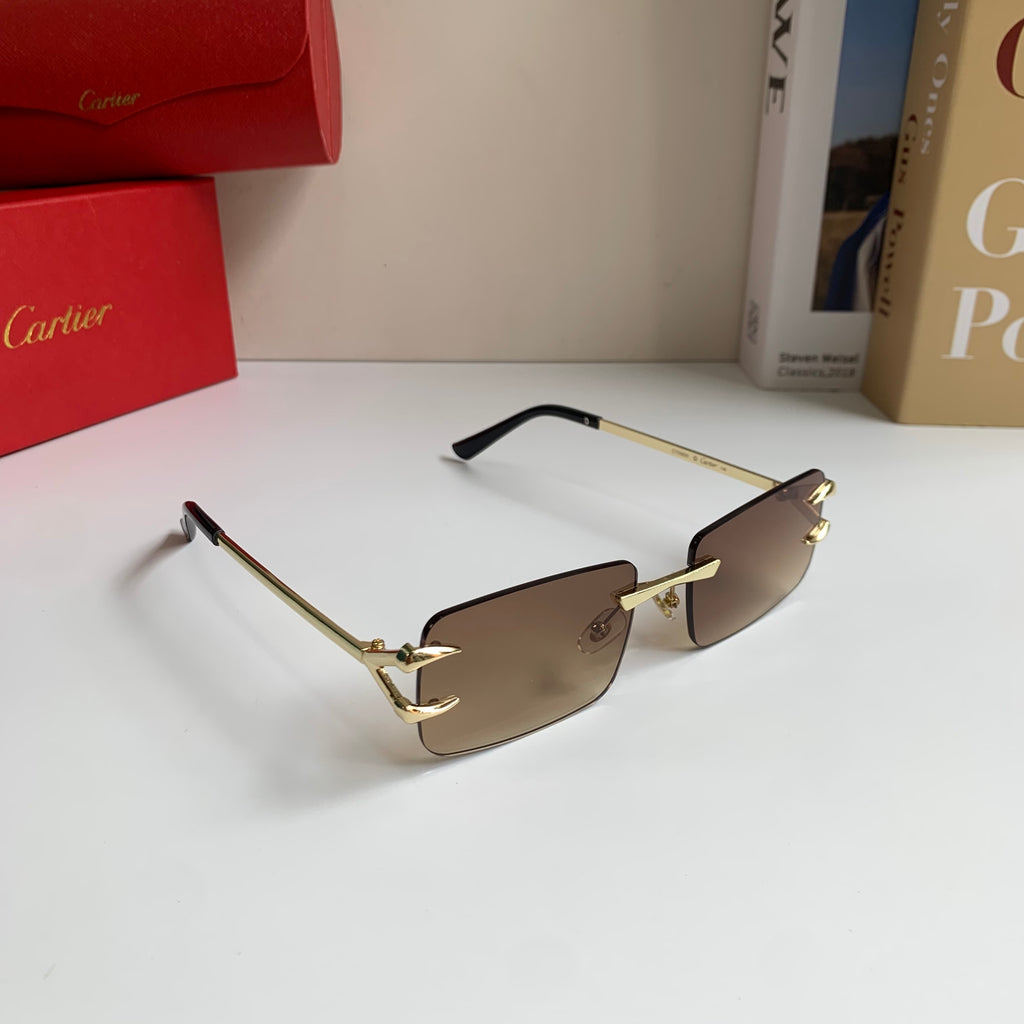 Cartier Square Brown Lens Sunglasses for Men & Women - 372192