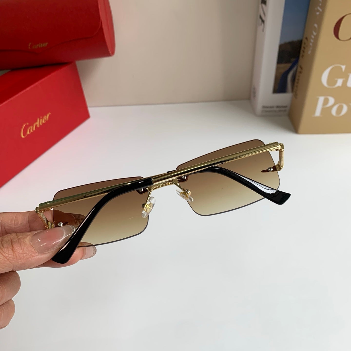 Cartier Square Brown Lens Sunglasses for Men & Women - 372192 - detail image 6