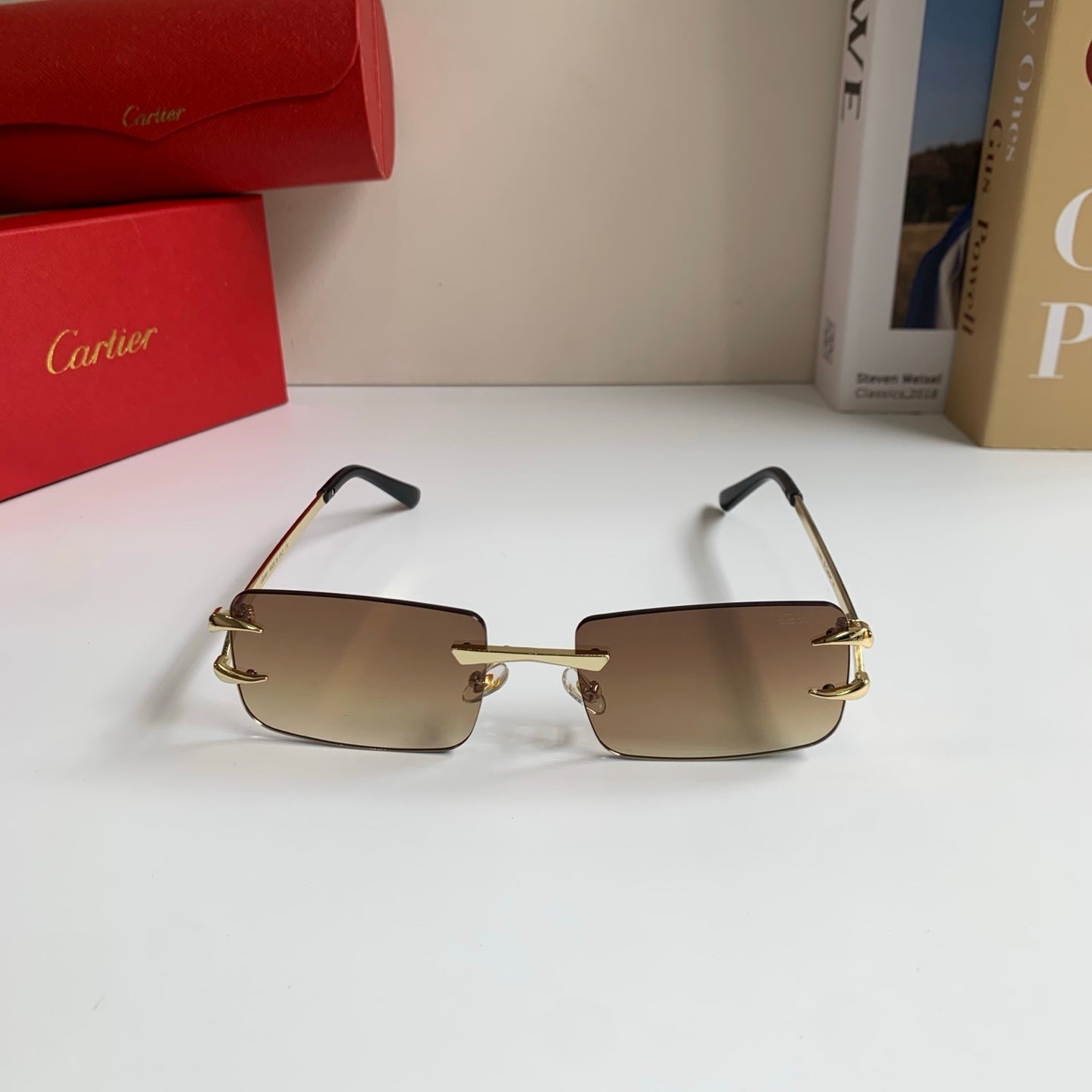 Cartier Square Brown Lens Sunglasses for Men & Women - 372192 - detail image 3
