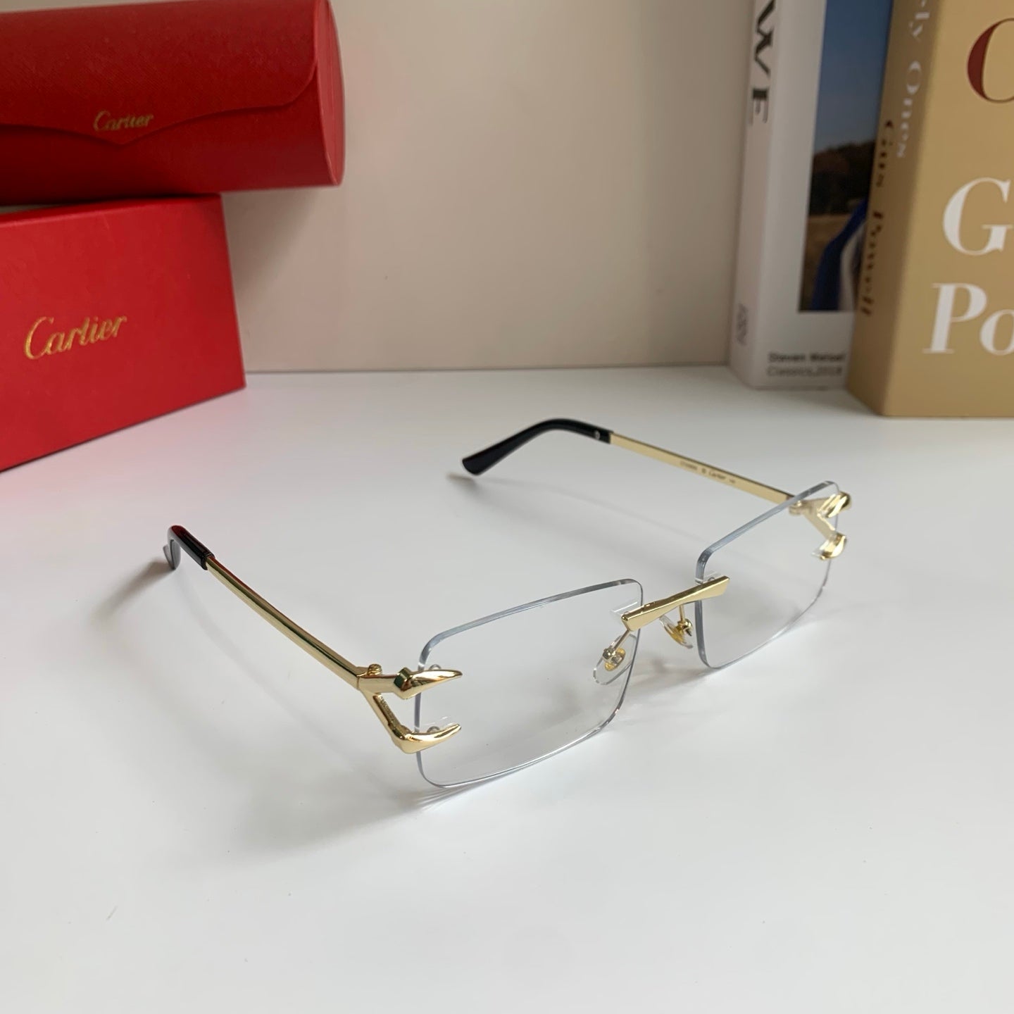 Cartier Square Silver Lens Sunglasses for Men & Women - 372194