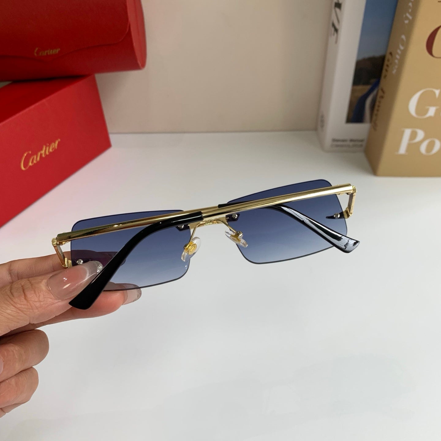 Cartier Square Silver Lens Sunglasses for Men & Women - 372195 - detail image 6