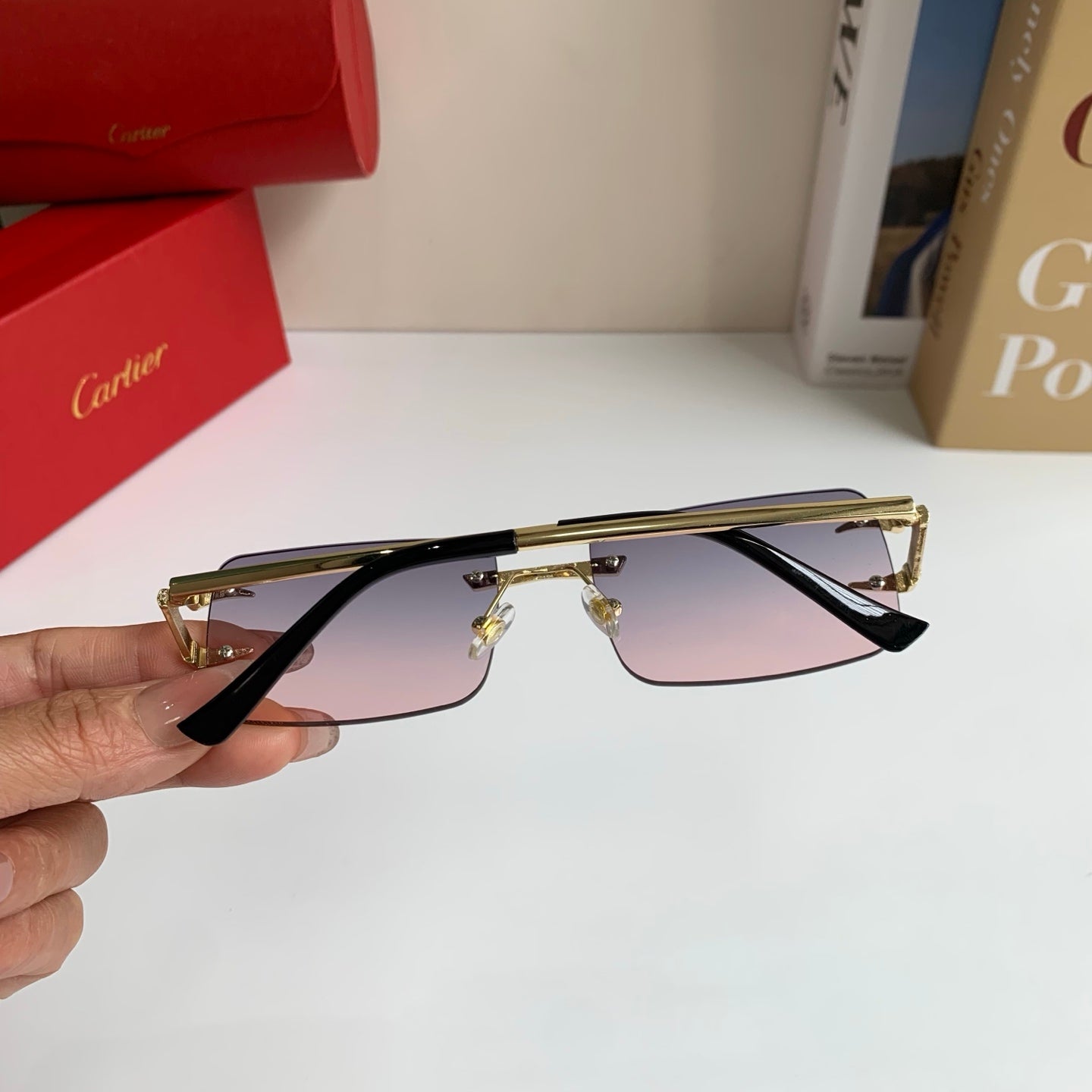 Cartier Square Silver Lens Sunglasses for Men & Women - 372196 - detail image 6